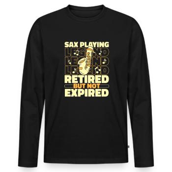 Saxophone Saxophone Retired - Men's Premium Organic Long Sleeve Shirt - black - Front - Nico (187cm)