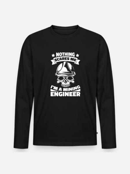 Engineer Skull Mining Engineer - Men's Premium Organic Long Sleeve Shirt - black
