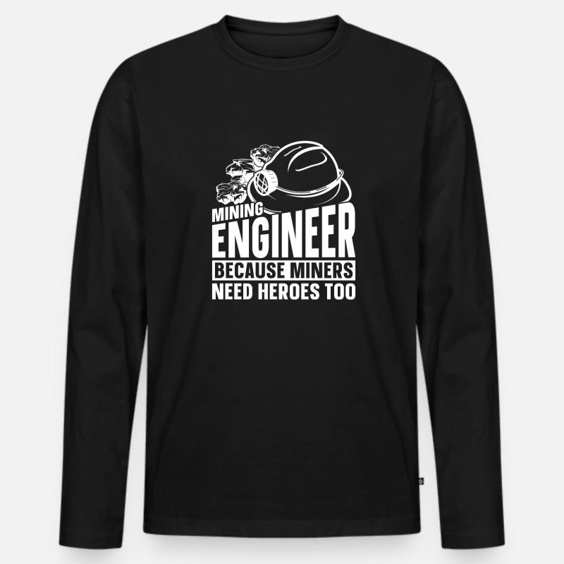 Engineer Helm Mining Engineer - Men's Premium Organic Long Sleeve Shirt - black