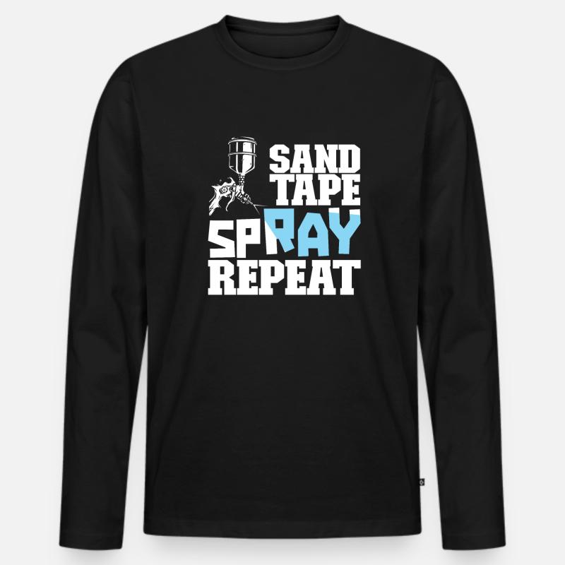 Maler Lackierer Sprühen - Männer Premium Bio Langarmshirt - Schwarz