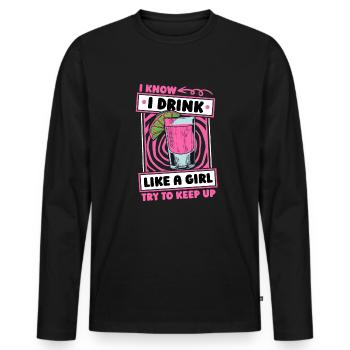Barman Barman Fille Barman - T-shirt manches longues Premium bio Homme - noir - Devant - Nico (187cm)