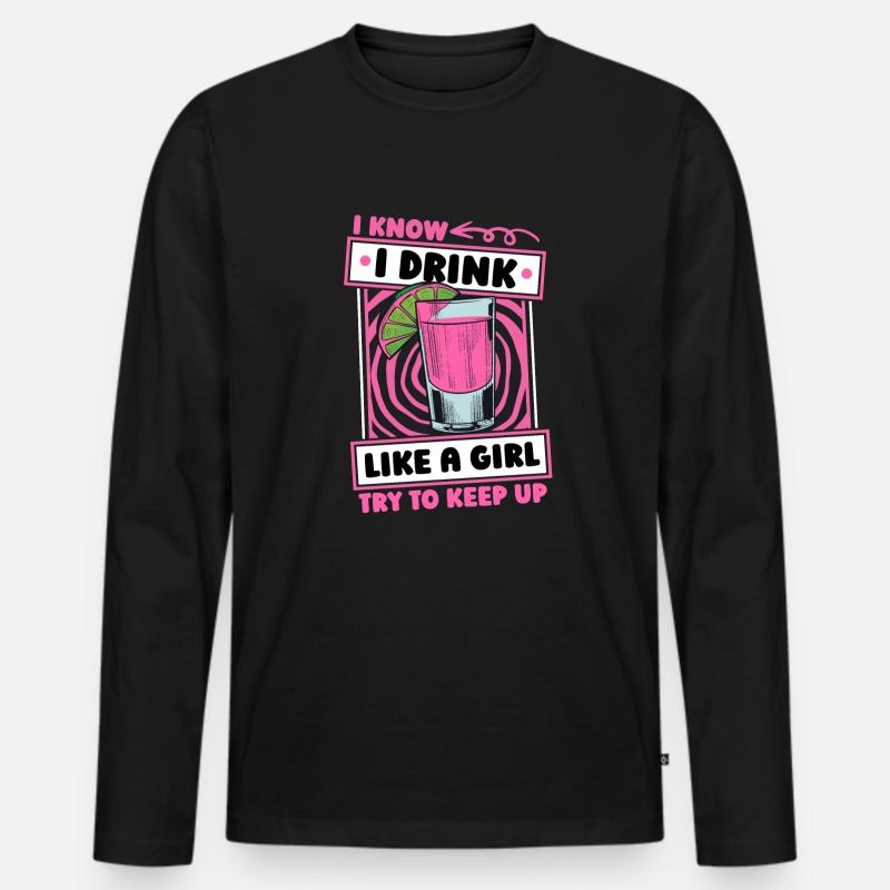 Barkeeper Bartender Mädchen - Männer Premium Bio Langarmshirt - Schwarz