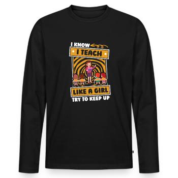 Enseignante maternelle Assistante maternelle - T-shirt manches longues Premium bio Homme - noir - Devant - Nico (187cm)