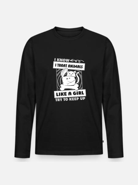 Veterinary assistant Veterinary assistant girl - Men's Premium Organic Long Sleeve Shirt - black