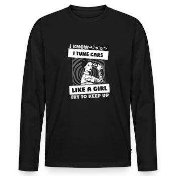 Screwdriver Tuning Tuner Girl - Men's Premium Organic Long Sleeve Shirt - black - Front - Nico (187cm)