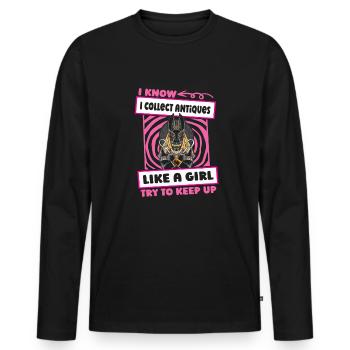 Antiques Antique Dealers Girls - Men's Premium Organic Long Sleeve Shirt - black - Front - Nico (187cm)