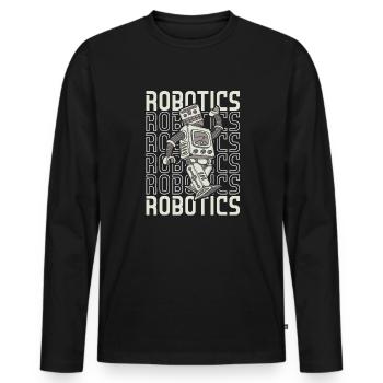 Robotique Ai Robot Mécanique Robotique - T-shirt manches longues Premium bio Homme - noir - Devant - Nico (187cm)