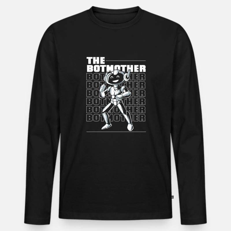 Robotik Ai Roboter Mutter - Männer Premium Bio Langarmshirt - Schwarz