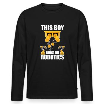 Robotique Ai Robot - T-shirt manches longues Premium bio Homme - noir - Devant - Nico (187cm)
