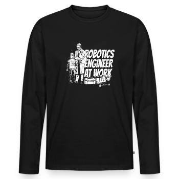 Robotique Ai Robot - T-shirt manches longues Premium bio Homme - noir - Devant - Nico (187cm)