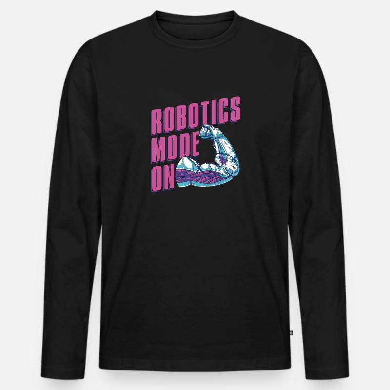 Robotik Ai Roboter Modus An - Männer Premium Bio Langarmshirt - Schwarz