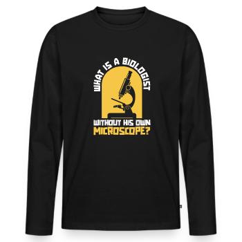 Biologie Biologe Mikroskop - Männer Premium Bio Langarmshirt - Schwarz - Vorne - Nico (187cm)