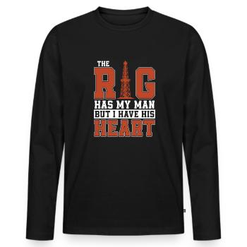 Ölfeld Bohrinsel Anlage - Männer Premium Bio Langarmshirt - Schwarz - Vorne - Nico (187cm)
