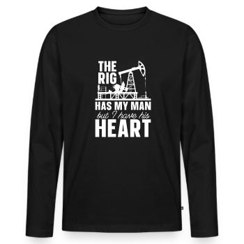 Ölfeld Bohrinsel Anlage - Männer Premium Bio Langarmshirt - Schwarz - Vorne - Nico (187cm)