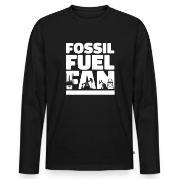 Ölfeld Bohrinsel Fossil - Männer Premium Bio Langarmshirt - Schwarz - Vorne - Nico (187cm)