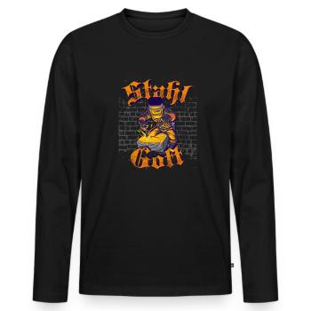 Welder locksmiths steal Schweier - Men's Premium Organic Long Sleeve Shirt - black - Front - Nico (187cm)