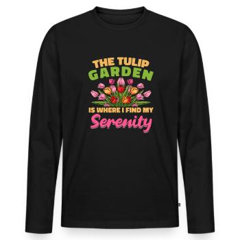 Tulips Tulips - Men's Premium Organic Long Sleeve Shirt - black - Front - Nico (187cm)
