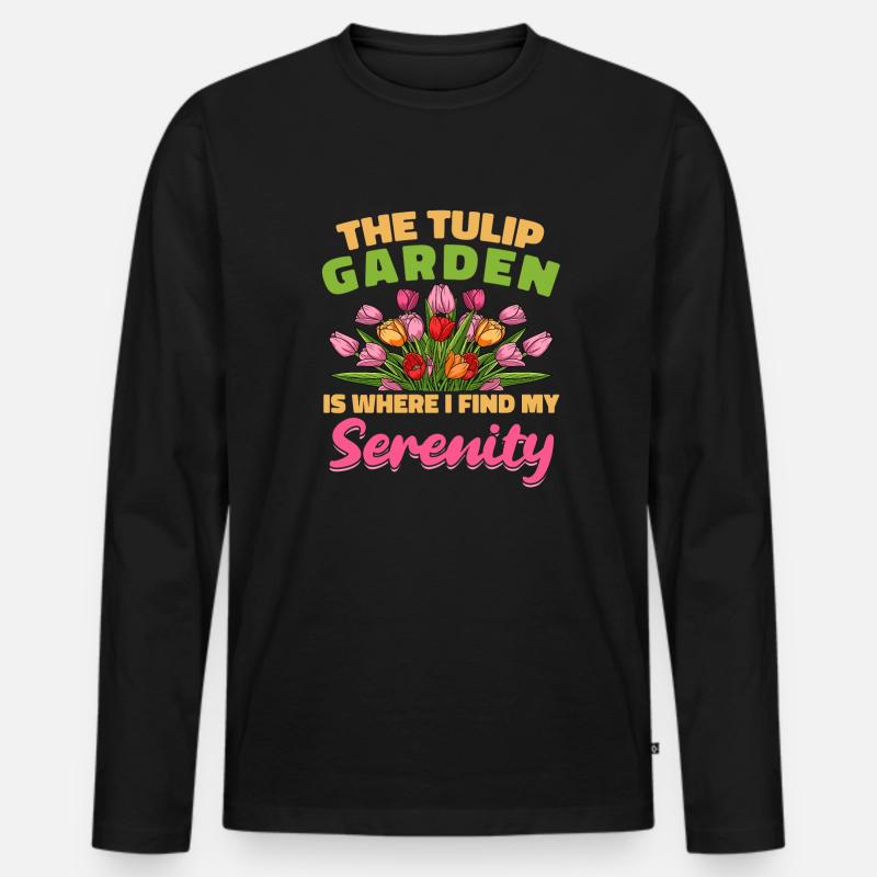 Tulpen Tulpen - Männer Premium Bio Langarmshirt - Schwarz