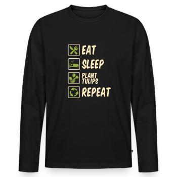 Tulips Tulips - Men's Premium Organic Long Sleeve Shirt - black - Front - Nico (187cm)