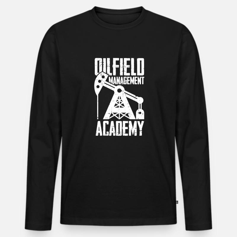 Ölfeld Bohrinsel Verwaltung - Männer Premium Bio Langarmshirt - Schwarz