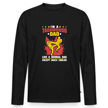 Taekwondo Père Taekwondo - T-shirt manches longues Premium bio Homme - noir - Devant - Nico (187cm)