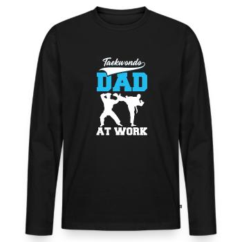 Taekwondo Père Taekwondo - T-shirt manches longues Premium bio Homme - noir - Devant - Nico (187cm)