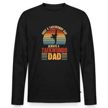 Taekwondo Père Taekwondo - T-shirt manches longues Premium bio Homme - noir - Devant - Nico (187cm)