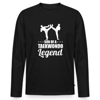 Taekwondo Père Taekwondo - T-shirt manches longues Premium bio Homme - noir - Devant - Nico (187cm)