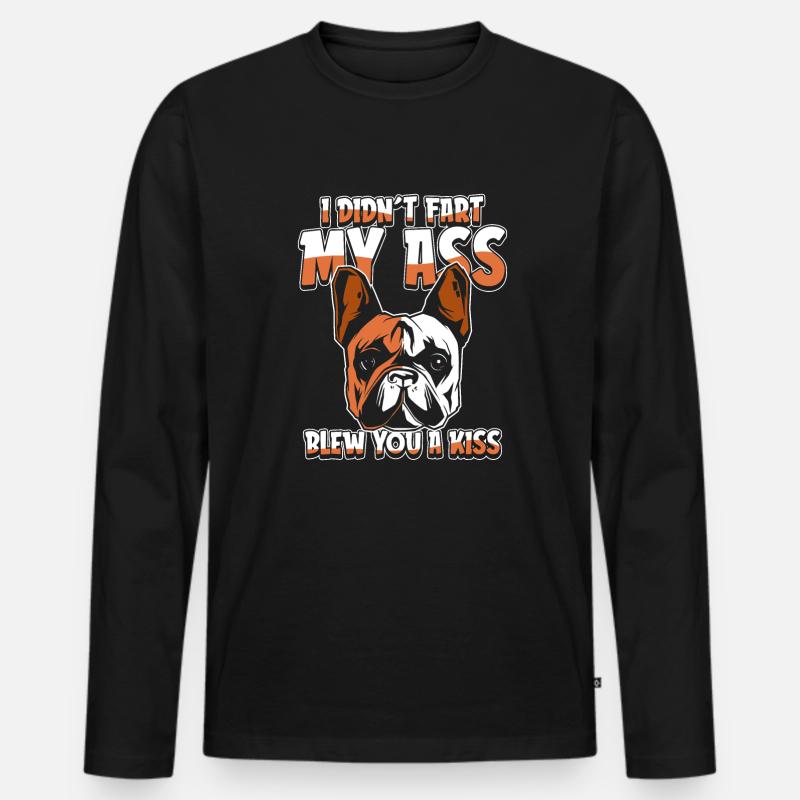 French Bulldog - Männer Premium Bio Langarmshirt - Schwarz