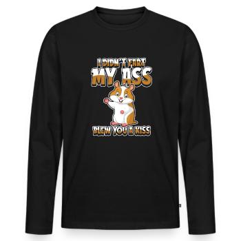 Hamster doré Hamster - T-shirt manches longues Premium bio Homme - noir - Devant - Nico (187cm)