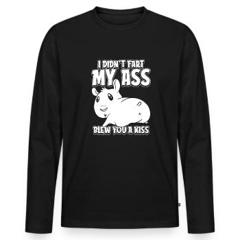 Hamster doré Hamster - T-shirt manches longues Premium bio Homme - noir - Devant - Nico (187cm)