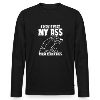 Honigdachs Ratel - Männer Premium Bio Langarmshirt - Schwarz - Vorne - Nico (187cm)