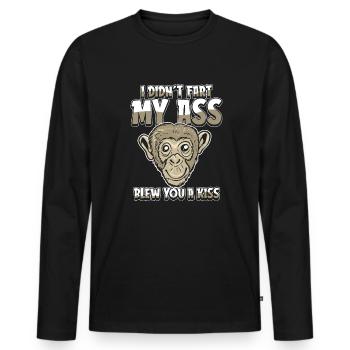 Monkey Ironic - Men's Premium Organic Long Sleeve Shirt - black - Front - Nico (187cm)