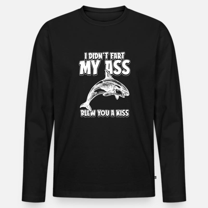Orca Wal Killerwal Schwertwal - Männer Premium Bio Langarmshirt - Schwarz