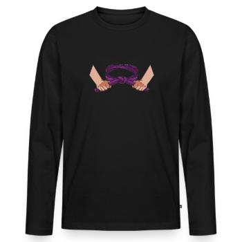 Karate - Männer Premium Bio Langarmshirt - Schwarz - Vorne - Nico (187cm)