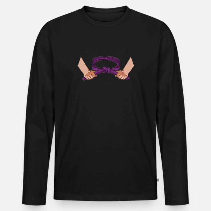 Karate - Männer Premium Bio Langarmshirt - Schwarz