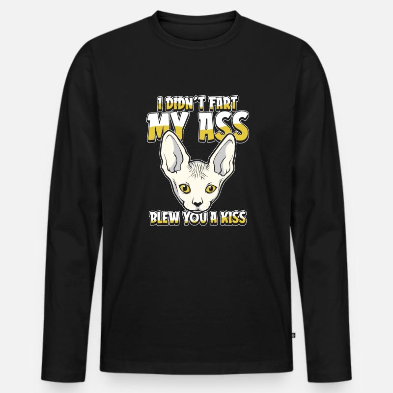 Sphynx Katze - Männer Premium Bio Langarmshirt - Schwarz