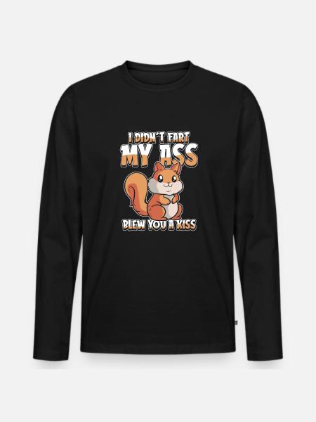 Squirrel - Men's Premium Organic Long Sleeve Shirt - black