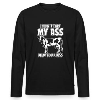 Élevage de vaches - T-shirt manches longues Premium bio Homme - noir - Devant - Nico (187cm)