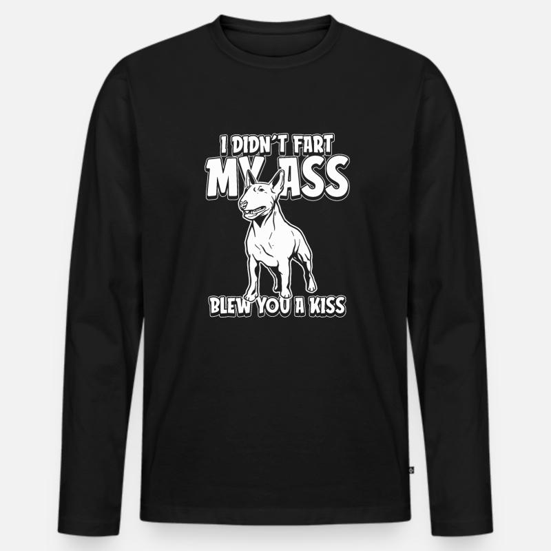 Bull Terrier - Männer Premium Bio Langarmshirt - Schwarz