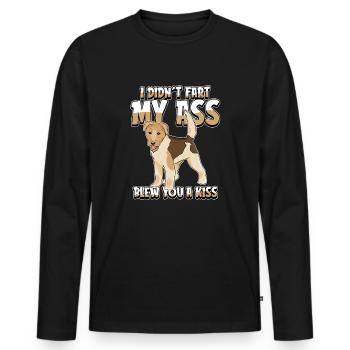 Terrier de blé - T-shirt manches longues Premium bio Homme - noir - Devant - Nico (187cm)