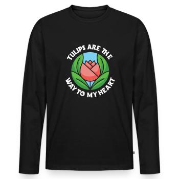 Tulips Tulips - Men's Premium Organic Long Sleeve Shirt - black - Front - Nico (187cm)