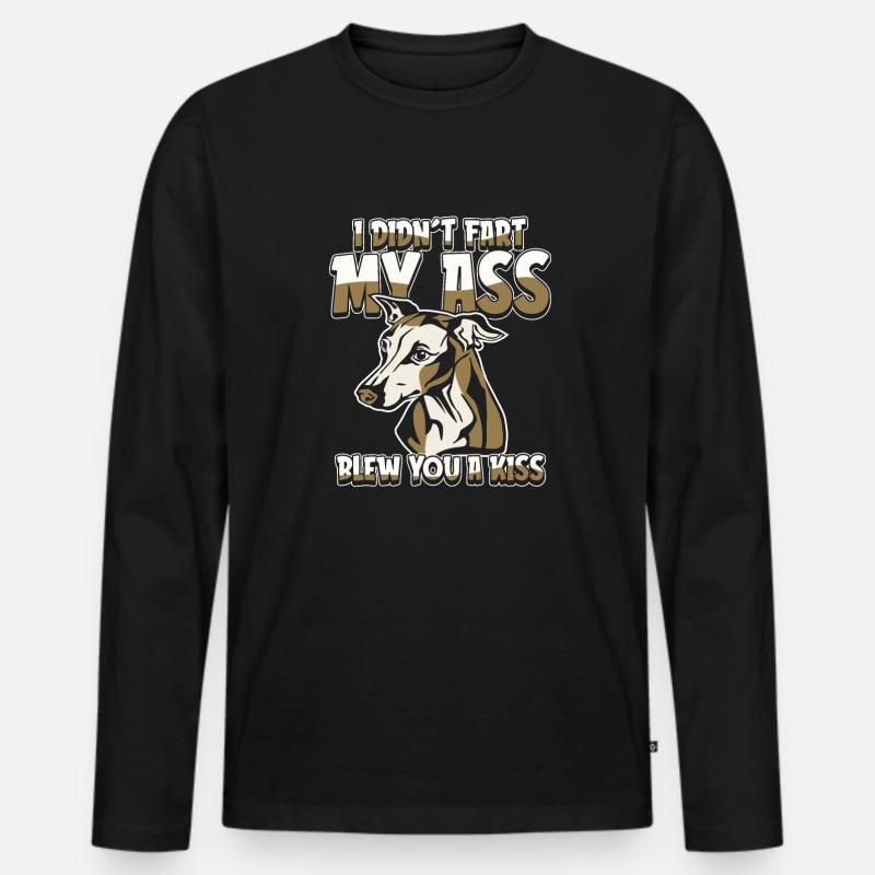 Greyhound Windhund - Männer Premium Bio Langarmshirt - Schwarz