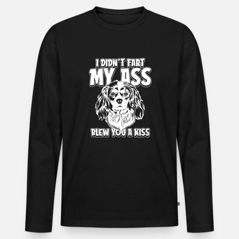 King Charles Cavalier - Männer Premium Bio Langarmshirt - Schwarz