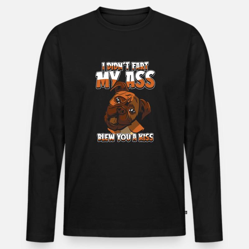 Boxer Hund Deutscher Boxer - Männer Premium Bio Langarmshirt - Schwarz