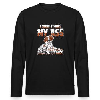 Brittany Spaniel - Men's Premium Organic Long Sleeve Shirt - black - Front - Nico (187cm)