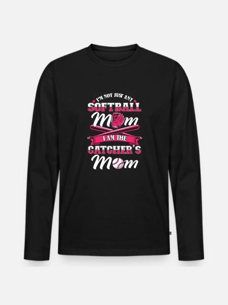 Softball Mom - Men's Premium Organic Long Sleeve Shirt - black
