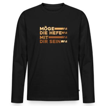 Backen Bäcker Bäckerei Hefe Bckermeister - Männer Premium Bio Langarmshirt - Schwarz - Vorne - Nico (187cm)