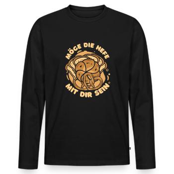 Backen Bäcker Bäckerei Hefe Bckermeister - Männer Premium Bio Langarmshirt - Schwarz - Vorne - Nico (187cm)