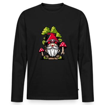 Mushroom pickers Mushrooms Mushroom dwarf - Men's Premium Organic Long Sleeve Shirt - black - Front - Nico (187cm)
